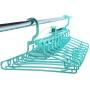 HANGERWORLD 10 Turquoise Plastic Hanger Frame Indoor Outdoor Clothes Garment Dryer Space Saving Drop Down Action