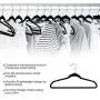 Elama Home Black 50 Piece Set of Velvet Slim Profile Heavy Duty Felt Hangers with Stainless Steel Swivel Hooks