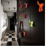 Ikea Set of 3 Dog Tail Hooks Hat Coat Key Wall Mounted Hanger (Orange)