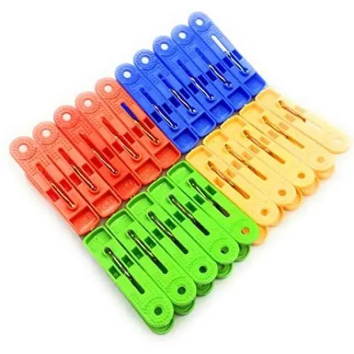 WEIJ Household Plastic Socks Towel Clothing Clothes Clips Clamp Clothespin Hanger 20 Pcs