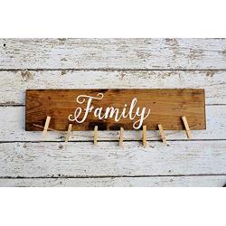 Family Picture Frames with Sayings Rustic Picture Holder Display Grandkids Make Life Grand Home Decor Clothes Pin Photo Hanger Hand Painted Sign Farmhouse Style