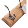 Wall Mounted Clothes Hanger Coat Rack Bamboo Robe Towel Keys Holder 5 Hooks 24inches Bamboo Natural