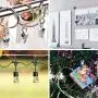 OOTSR [60 Pack Stainless Steel Clips w/Hook for Curtain, Photos, Home Decoration - Wide Flat String Party Lights Hanger Wire Holder for Shower, Art Craft Display and Outdoor Activities Supplies