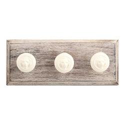 Indianshelf Handmade 1 Artistic Vintage Cream Wooden Lion Key Hooks Holders/Heavy Duty Hooks for Garage