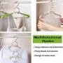 WXR Plastic Hangers MultifunctionalFoldable and Retractable Clothes Hangers with Non-Slip PadSpace Saving Adults Kids Clothes Hangers 5 Pack (Pink)