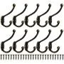 Heavy Duty Dual Coat Hooks 10 Pack Wall Mounted Hooks Metal Hooks Dual Robe Hook Rustic Hooks Retro Double Hooks Coat Hanger and Screws for Coat/Backpack/Bag/Towel/Key/Cap (Bronze 10 Pack) Heavy Duty Dual Coat Hooks 10 Pack Wall Mounted Hooks Metal Hooks Dual Robe Hook Rustic Hooks Retro Double Hooks Coat Hanger and Screws for Coat/Backpack/Bag/Towel/Key/Cap (Bronze 10 Pack)