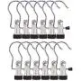 DUOFIRE Set of 12 Hanging Clips Portable Laundry Hooks Hold Clips Stainless Steel Travel Home Hanging Clothes Pins for Pants, Shoes, Towel, Socks DUOFIRE Set of 12 Hanging Clips Portable Laundry Hooks Hold Clips Stainless Steel Travel Home Hanging Clothes Pins for Pants, Shoes, Towel, Socks