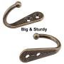 Sunmns 24 Pieces Coat Hooks Single Wall Mounted Robe Hook Vintage Hanger with 50 Pieces Screws (Bronze)