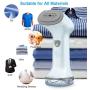 Travel Garment Steamer for Clothes, Manvi Portable Handheld Fabric Steamer Iron with Pump Steam Technology, 100ml Detachable Water Tank, 25s Fast Heat-up, Auto-Off, 110V