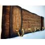 Rustic Wall Mounted Coat rack, Key holder, Dog Leash Holder | Handmade coat hanger made of worn out wood | Personalized gift