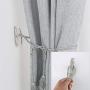 uxcell Curtain Tieback Hooks Zinc Alloy Vintage Tassel Curtain Drapery Holders Window Holdbacks Wall Hook Clothes Hanger, Silver Tone
