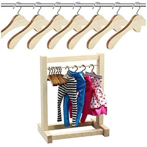 10pcs 12CM Wooden Non-Slip Space Saving Mini Laundry Hook Clothes Hangers Drying Rack for Dolls Shirts Dresses Sweaters(5 Pieces/Lot)(Random Color) 10pcs 12CM Wooden Non-Slip Space Saving Mini Laundry Hook Clothes Hangers Drying Rack for Dolls Shirts Dresses Sweaters(5 Pieces/Lot)(Random Color)