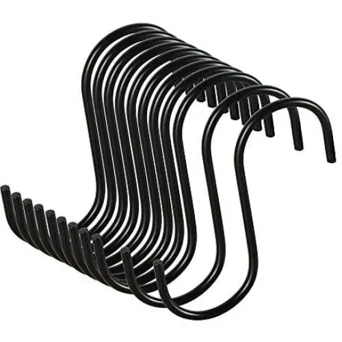 11 Pack Heavy Duty S Hooks Black Steel S Shaped Hooks for Hanging Pans Pots Plants Bags Towels Kitchen Hooks Hanger, Large 3.5 inch 11 Pack Heavy Duty S Hooks Black Steel S Shaped Hooks for Hanging Pans Pots Plants Bags Towels Kitchen Hooks Hanger, Large 3.5 inch