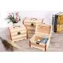Willcomes Wooden Money Storage Boxes Treasure Chest Piggy Bank Handmade Jewelry Organizer With Lock and Two Keys