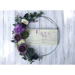 Hospital Door Hanger - Purple Floral - Lilac - Baby Girl - Shabby Chic