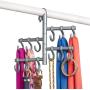 Lynk Hanging Pivoting Belt Rack Tie, Closet Organizer-Platinum