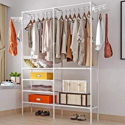 DRWXLPD Hanger Hanger Floor Hanger Storage Wardrobe Clothes Drying Rack for Storing Nordic Style, for Corridor Bathroom Living Room Bedroom, White,China