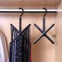 HJYPYJ Magic Clothes Hangers Organizer, Multi-Layer Deformable Magic Clothes Hanger, Abs Large Capacity, Space Saving Hangers/Black / 6 pcs