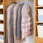 Lijuan Qin Dual-Sided Hanging Closet Organizer Mesh Pockets, Space Saving Wall Hanging Clothes Storage Hanger for Bra Stockings Socks Underwear Suits