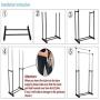 KOUYE Houseware- Garment Drying Rack with Wheels,Portable Adjustable Double Clothes Garment Drying Hanging Racks Hangers with Castors and Shoe Rack, Height 92 to 156cm