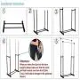KOUYE Houseware- Garment Drying Rack with Wheels,Portable Adjustable Double Clothes Garment Drying Hanging Racks Hangers with Castors and Shoe Rack, Height 92 to 156cm
