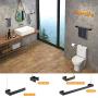 Durafe Toilet Roll Holder Stainless Steel 304 Square Towel Hanger Wall Mounted Hooks for Bathroom Matte Black