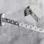 UKSAT Wall Mounted Clothes Bar - Stainless Steel Folding Clothes Hanger with 6/8 Hooks,Swing Arm Holder Coat Hanger Closet Wardrobe Organizer or Bathroom Foyer Office or Bedroom