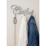Comfify Contemporary Style Clothes Hook Rack Multi-Purpose Aluminum Modern Coat Rack, Removable Wall Hanger, Clothing Hooks - 3 Coat Hooks, Cursive Font Design, Polished Finish - Includes Screws