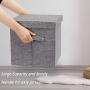 Ranslen Large Decorative Storage Bin with Lid Canvas Fabric Collapsible Storage Boxes Organizer Container with Handle- Grey for Bedroom, Home, Closet, Living Room Ranslen Large Decorative Storage Bin with Lid Canvas Fabric Collapsible Storage Boxes Organizer Container with Handle- Grey for Bedroom, Home, Closet, Living Room