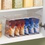InterDesign 67630 5.5" X 13.3" X 7" Clear Kitchen Binz Stackable Storage Boxes With Lid