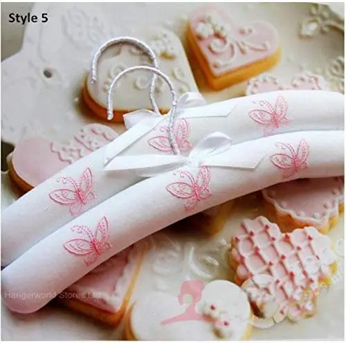 10 Styles,Cute Hand Made Embroider Cotton Padded Clothes Hanger for Children 10pcs Random Color