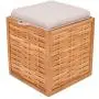 BIRDROCK HOME Bamboo Storage Ottoman - Storage Boxes - Reversible Linen Cushioned Top and Serving Tray - Natural Spa Ottoman BIRDROCK HOME Bamboo Storage Ottoman - Storage Boxes - Reversible Linen Cushioned Top and Serving Tray - Natural Spa Ottoman