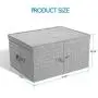 JustRoomy Folding Fabric Storage Boxes Ottoman Bench Foot Rest Toy Boxes with Lift Top Lids Non-woen Compartment Drawers for Bedroom Living Room 21.65x16.55x10.24 inch