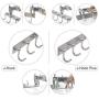 WEBI 10 J-Hooks Plus, Sturdier Stainless Steel 304 Large Coat Hook Rail Hat Bath Robe Clothes Hanger Rack Mugs Holder Home Storage for Office, Kitchen, School, Entryway, Wall Mounted, Brushed Nickel