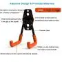 Garage Storage Utility Hooks, UNIHAO Tool Hangers Steel Heavy Duty Hooks Wall Mount Tool Holder Garden Organizer for Hanging Power Tools, Ladders, Ropes, Bikes Hanger, 10 Pcs with 2 Pcs Wall Hooks