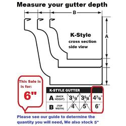 Quick Screw 6" inch Aluminum Hidden Rain Gutter Bracket Hook clip style Hangers with pre inserted 3" long ?" hex head self drilling screw (25 Per Package)