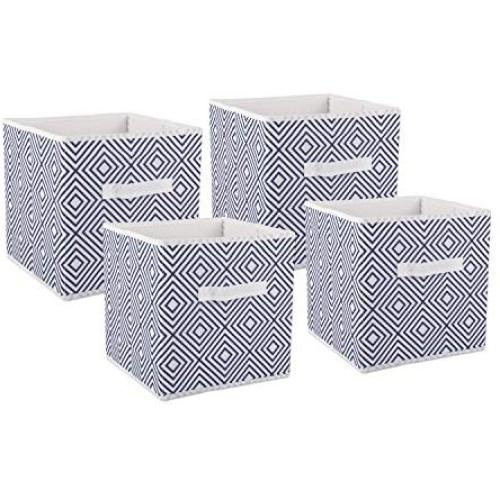DII Foldable Fabric Storage Containers for Nurseries, Offices, Closets, Home Décor, Cube Organizers & Everyday Use, 11 x 11 x 11, Nautical Blue Diamond-Set of 4 DII Foldable Fabric Storage Containers for Nurseries, Offices, Closets, Home Décor, Cube Organizers & Everyday Use, 11 x 11 x 11, Nautical Blue Diamond-Set of 4