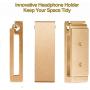 M-TOP Headphone Holder Wall Mounted Coat Hanging Hooks Aluminum Alloy Foldable Towel Hanger Waterproof Retractable Hanger Holder Clothes Hanger for Bathroom Kitchen Garage Home,Gold,4packs
