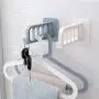 shlutesoy Home Wall Mount Self-Adhesive Foldable Clothes Hanger Organizer Rack Hook Holder - Apricot