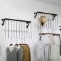 FKDEDN Coat Rack Wall Mounted Garment Rack with Chain Hook Pipe Clothes Rack Hanger Storage for Clothing Display (Size : 100x26x22cm)