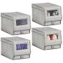 mDesign Fabric Home Storage Boxes Bin - Clear Window, Hinged Lid - Holder for Mens and Womens Dress Shoes, Boots, Pumps, Sandals, Flats - Modern Closet Organizer Solution - Small, 4 Pack - Gray mDesign Fabric Home Storage Boxes Bin - Clear Window, Hinged Lid - Holder for Mens and Womens Dress Shoes, Boots, Pumps, Sandals, Flats - Modern Closet Organizer Solution - Small, 4 Pack - Gray