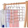 5 Layers Metal Clothes Hanger Tie Belt Storage Rack Scarf Ties Hanger Hook Belt Tie Scarf Organizer Holder Pants Drying Rack Wraps Shawl Hanger Closet Organizer Hanging Wardrobe Storage Supplies