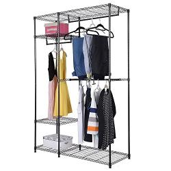 TNPSHOP 48&quotx18&quotx71" Closet Organizer Garment Rack Portable Clothes Hanger Home Shelf