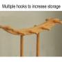 DZWLYX Solid Wooden Coat Rack Entryway Hall Bedroom Stand Tree Rack for Clothes Hat Handbag Jacket Scarf Hanger (Color : Wood)