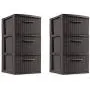 3 Drawer Storage Weave Cart Set of 2 Espresso Plastic Storage Boxes Organizer NEW 3 Drawer Storage Weave Cart Set of 2 Espresso Plastic Storage Boxes Organizer NEW