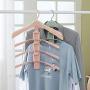 HJYPYJ Magic Hanger,Multi-Layer Storage Folding Hanger,Broad Shoulders No Trace PP Space-Saving Organizer Hanger Non-Slip/Pink / 1 pcs