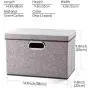 Prandom Foldable Storage Boxes with Lids [3-Pack] Linen Fabric Collapsible Storage Bins Organizer Containers Baskets Cube with Cover for Home Bedroom Closet Office Nursery (14.9x9.8x9.8)