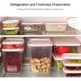 Nrpfell 17Pcs/Set Refrigerator Crisper Plastic Storage Boxes Food Container Microwavable Food Fresh Storage Boxes Sealed Crisper for Kitchen-Pink