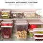 Nrpfell 17Pcs/Set Refrigerator Crisper Plastic Storage Boxes Food Container Microwavable Food Fresh Storage Boxes Sealed Crisper for Kitchen-Pink Nrpfell 17Pcs/Set Refrigerator Crisper Plastic Storage Boxes Food Container Microwavable Food Fresh Storage Boxes Sealed Crisper for Kitchen-Pink