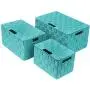 Sorbus Storage Boxes Woven Basket Bin Container Tote Cube Organizer Set Stackable Storage Basket Woven Strap Shelf Organizer Built-in Carry Handles (Lid Bins - 3 Pack, Aqua) Sorbus Storage Boxes Woven Basket Bin Container Tote Cube Organizer Set Stackable Storage Basket Woven Strap Shelf Organizer Built-in Carry Handles (Lid Bins - 3 Pack, Aqua)